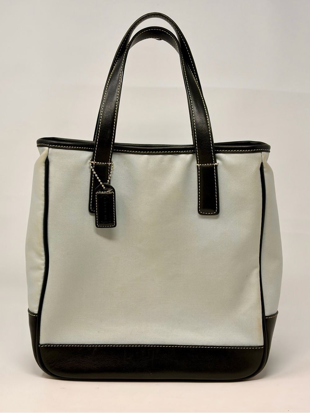 Vintage Y2K 2000 Coach Hampton Lunch Tote Bag Canvas & Leather 7706
